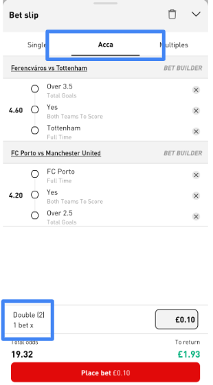 Build Bet Builder step